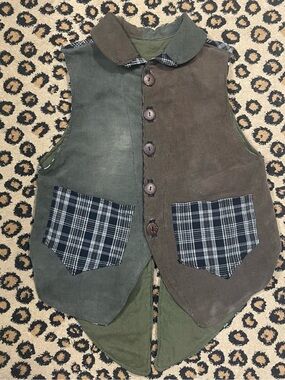 Green and brown vest